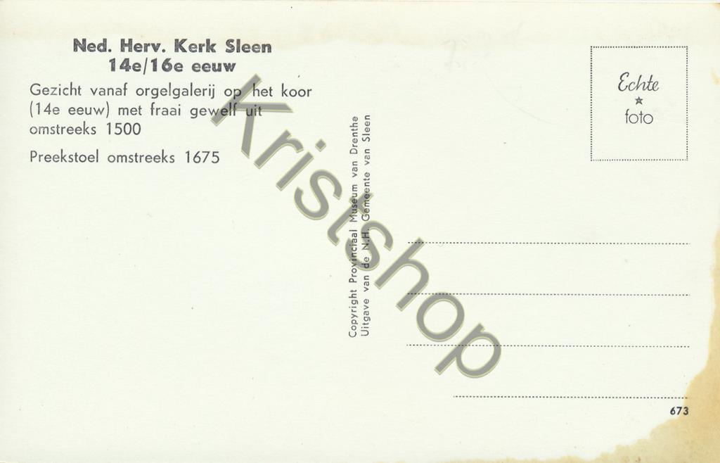 KRST007-7421_1.jpg Sleen - Preekstoel Ned. Herv. Kerk [KRST007-7421 - Afbeelding 2