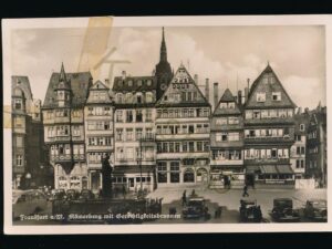 Frankfurt a M - Römerberg mit Gerechtigheitsbrunnen (Mangel) [KRST008-0142