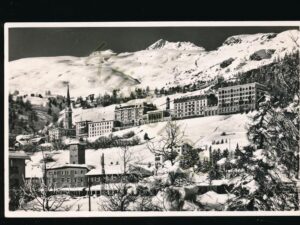 St Moritz - Bahnhof, KulmHotels mit Corviglia u Piz Nair [KRST008-0230
