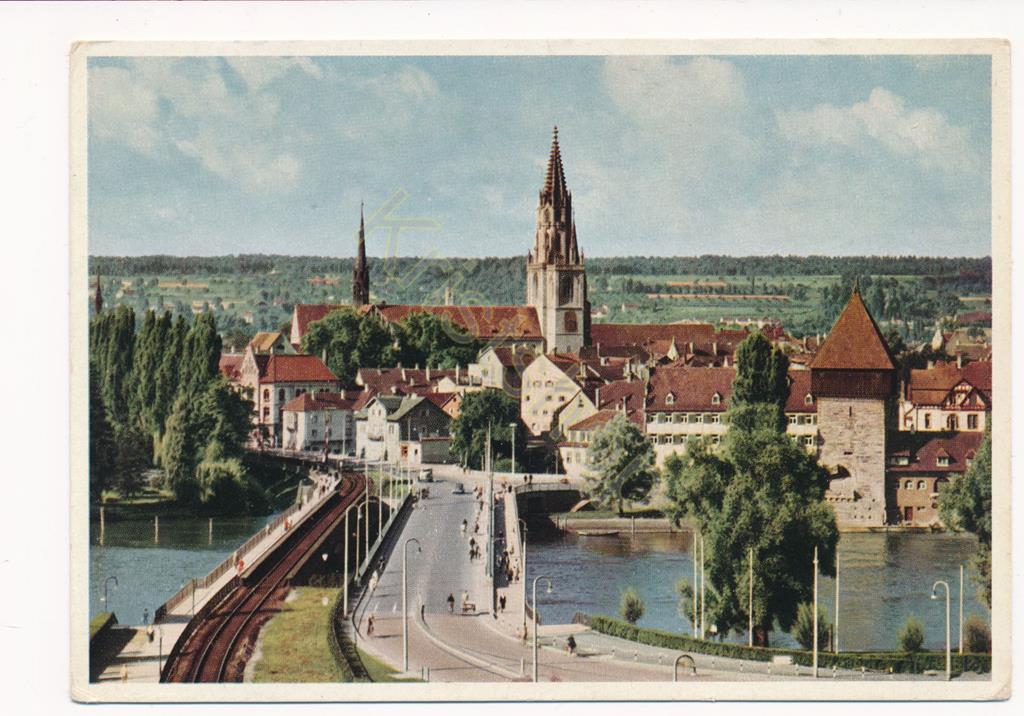 KRST008-1645_0.jpg Konstanz am Rodensee - Rheinbrücke mit Münster [KRST008-1645