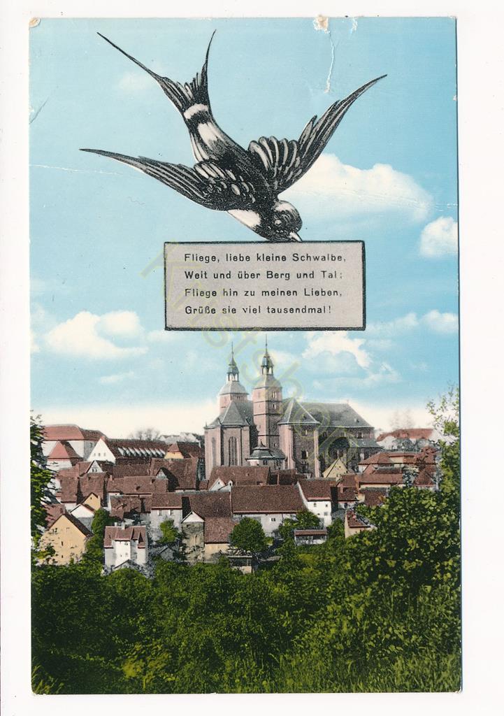 KRST008-1701_0.jpg Walldürn - Fliege, liebe kleine Schwalbe - mit sonderstempel [KRST008-1701