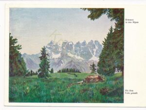 Sommer in den Alpen - Mit dem Fuße gemalt [KRST008-1725