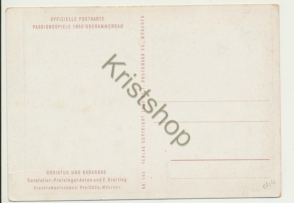 KRST008-2144_1.jpg Oberammergau - Passionsspiele 1950 - Christus und Barabbas [KRST008-2144 - Afbeelding 2