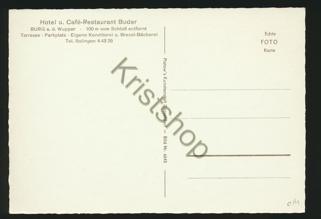 KRST008-2214_1.jpg Burg ad Wupper - Hotel Café-Rest BUDER [KRST008-2214 - Afbeelding 2