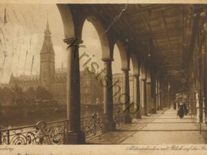 Hamburg - Alsterarkaden mit Blick auf Rathaus [KRST008-3293