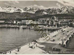 Luzern - Neue Brücke mit Stanserhorn und Alpen [KRST008-4232
