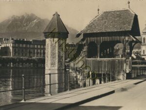 Luzern - Kapellbrücke mit Pilatus [KRST008-4242