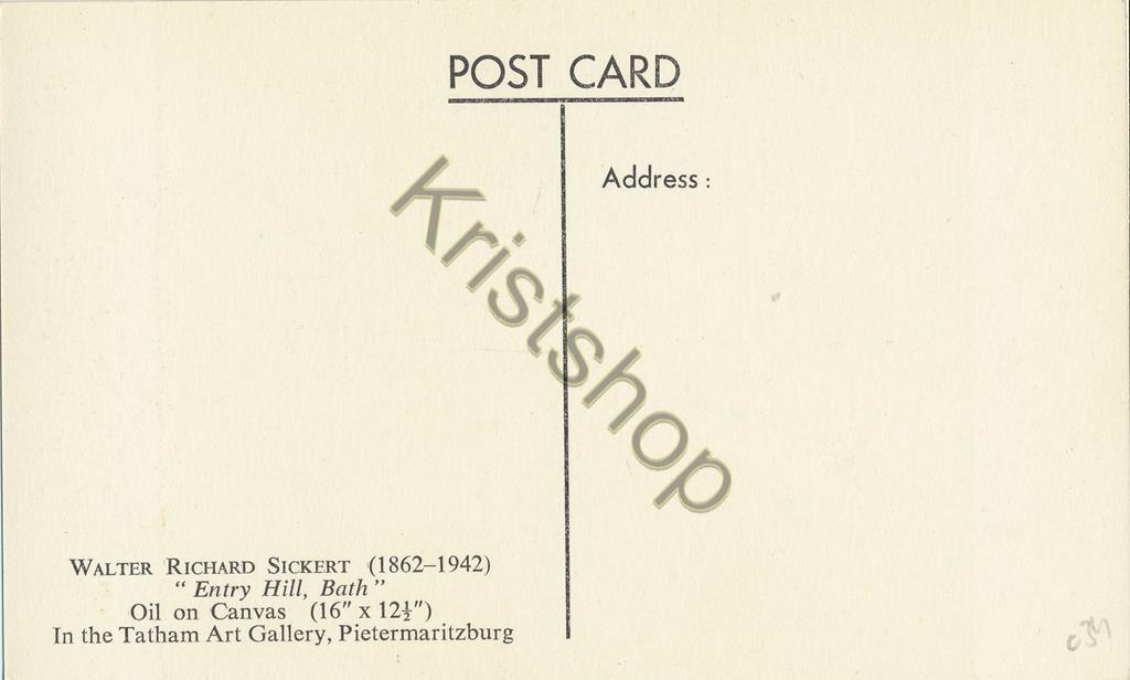 KRST008-4434_1.jpg Walter Richard Sickert - Entry Hill - Bath [KRST008-4434 - Afbeelding 2