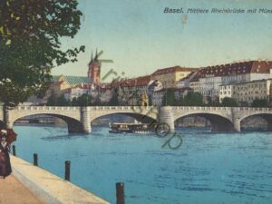 Basel - Mittlere Rheinbrücke mit Münster [KRST008-4636