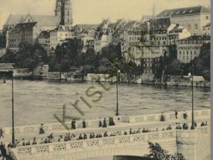 Basel - Blick auf neue mittl Rheinbrücke u Münster [KRST008-4862
