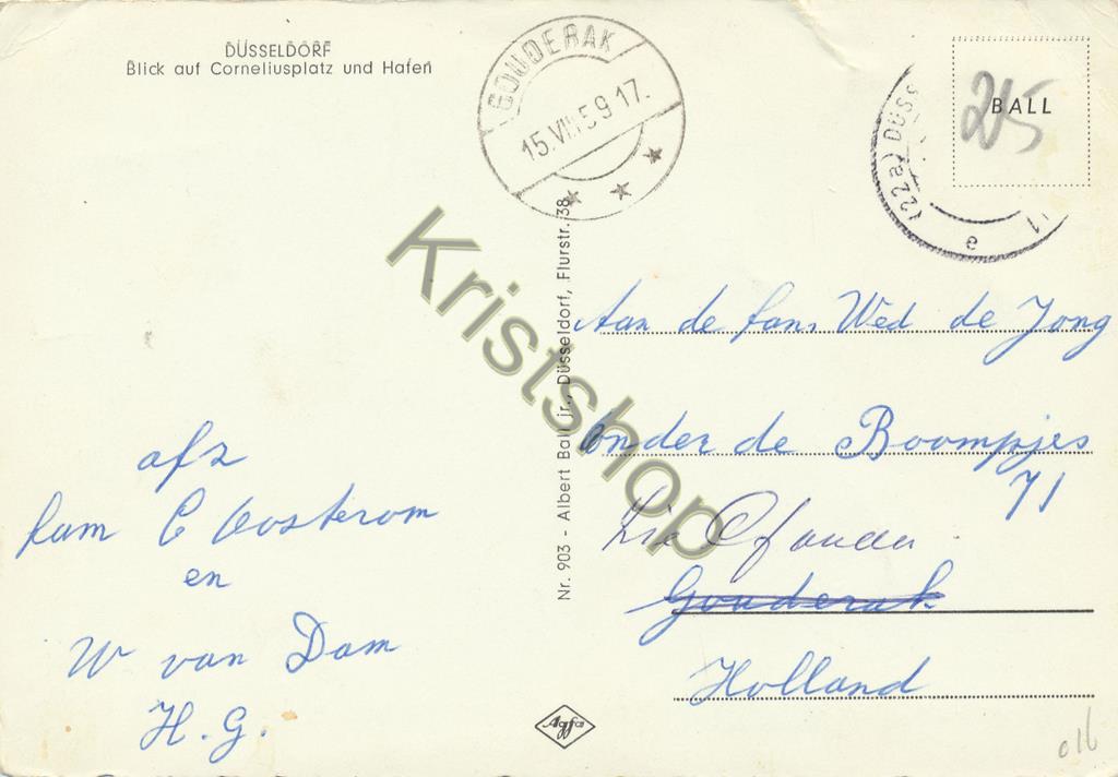 KRST008-6116_1.jpg Düsseldorf - Blick auf vCorneliusplatz und Hafen [KRST008-6116 - Afbeelding 2