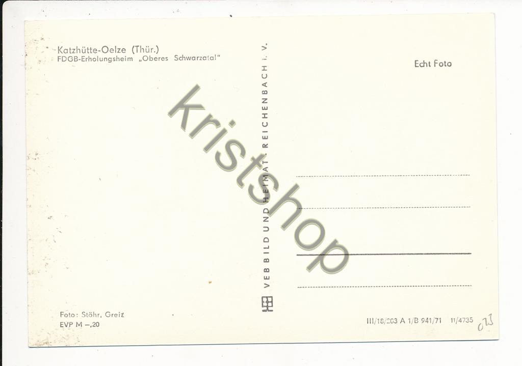 KRST008-6423_1.jpg Katzhütte-Oelze - FDGB-Erholungsheim OBERES SCHWARZATAL [KRST008-6423 - Afbeelding 2