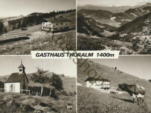 Gasthaus THORALM mit Postalm und Ausblick zum Wolfgangsee  [KRST008-7345