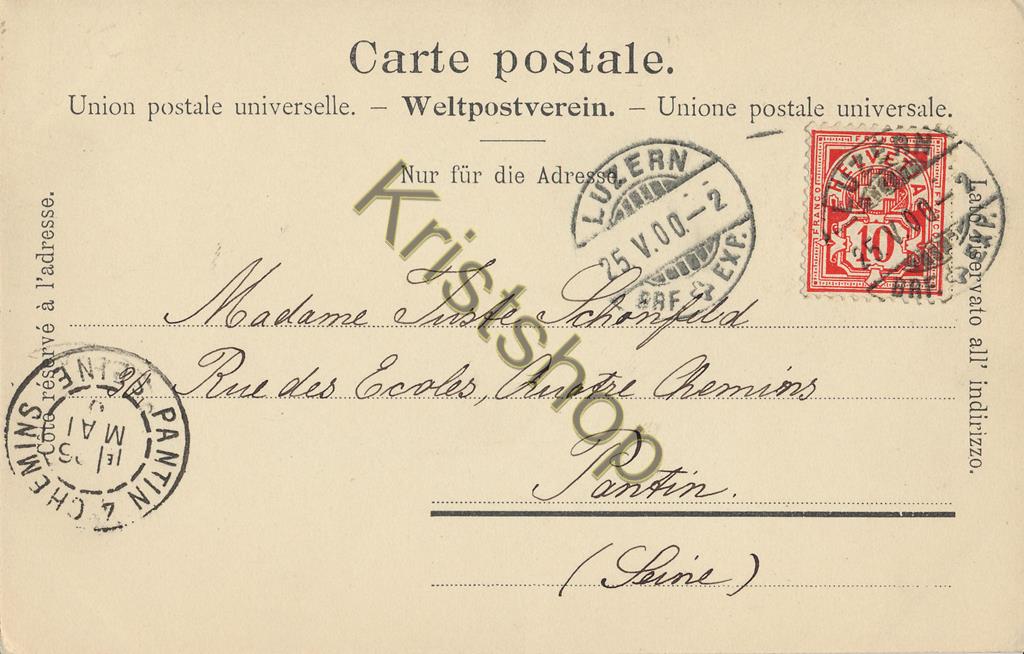KRST008-7733_1.jpg Luzern - Promenade - Luzern-Pantin -Seine Chemins 1900 [KRST008-7733 - Afbeelding 2