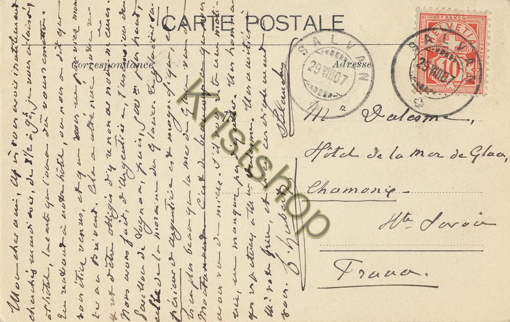 KRST008-7752_1.jpg Glacier et Aiguille d'Argentières - Salvan 1907 [KRST008-7752 - Afbeelding 2