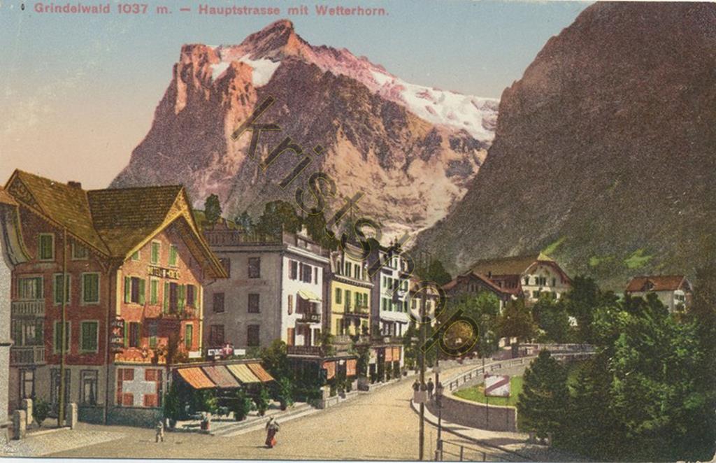 KRST009-3811_0.jpg Grindelwald - Hauptstrasse mit Wetterhorn [009-3811