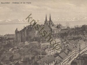 Neuchâtel - Château et les alpes [009-4279