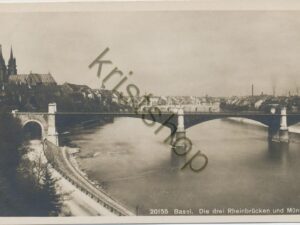 Basel - Die drei Rheinbrücken und Münster   [009-4343