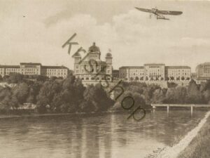 Bern - Parlamentsgebäude mit Flugzeug [009-4366