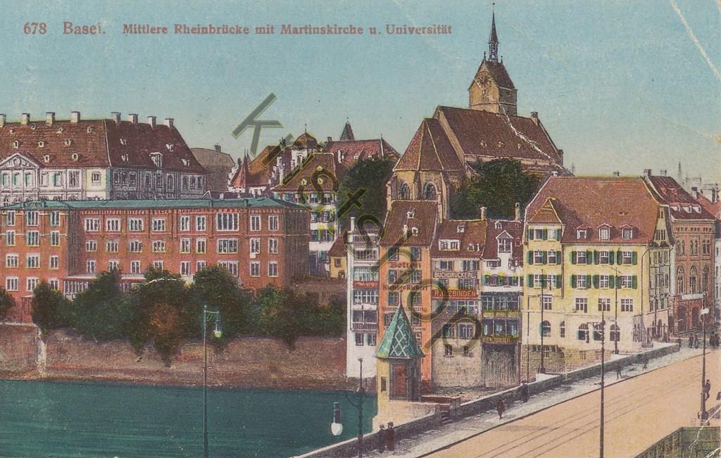 KRST009-4375_0.jpg Basel - Mittere Rheinbrücke mit martinskirche u, Universität [009-4375
