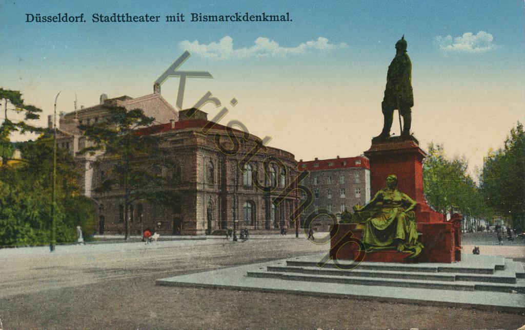 KRST009-4713_0.jpg Düsseldorf - Stadttheater mit Bismarckdenkmal [009-4713