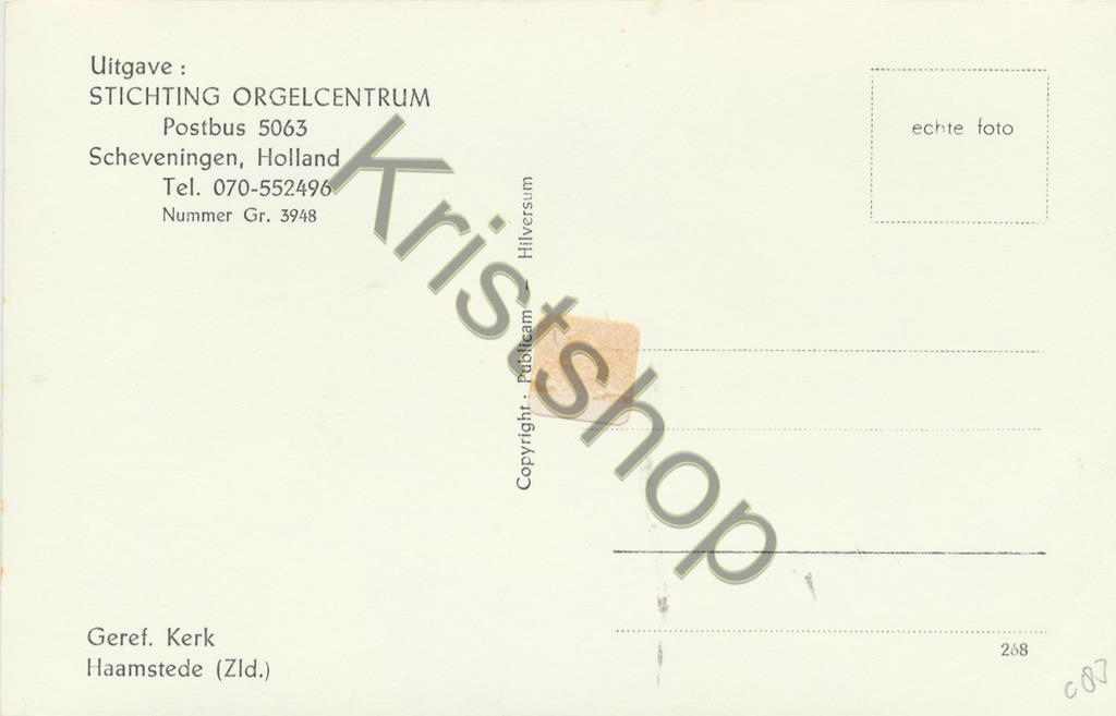 KRST009-5083_1.jpg Haamstede - Geref. Kerk - orgel - organ [009-5083 - Afbeelding 2