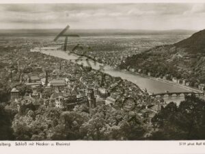 Heidelberg - Schloß mit Neckar- u. Rheintal  [009-6385