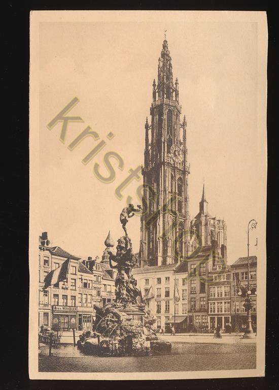 KRST010-0466_0.jpg Antwerpen - Hoofdkerk - Groote Markt en Fontein Brabo [010-0466