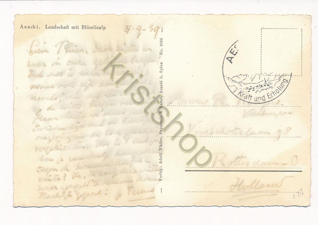 KRST010-0623_1.jpg Aeschi - Landschaft mit Blümlisalp [010-0623 - Afbeelding 2