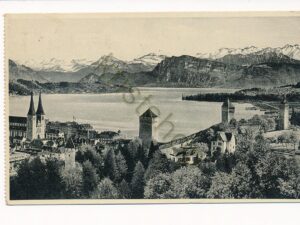 Luzern - Hofkirche - Museggturme und die Alpen [010-0649