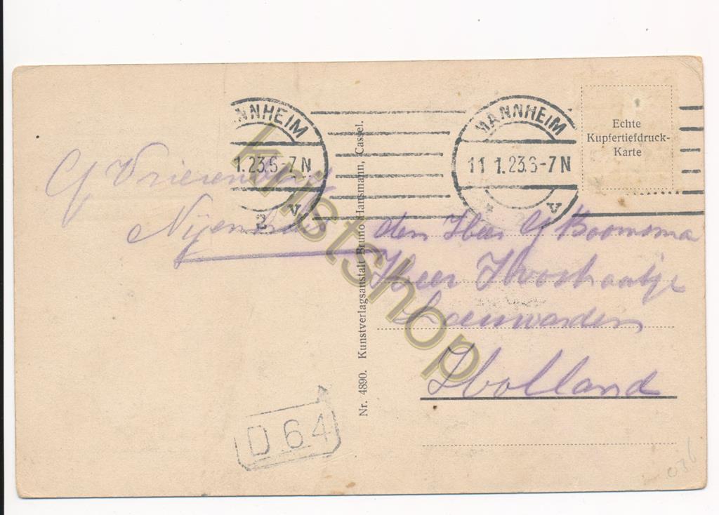 KRST010-1936_1.jpg Mannheim - Schlosshof mit Kaiserdenkmal [010-1936 - Afbeelding 2