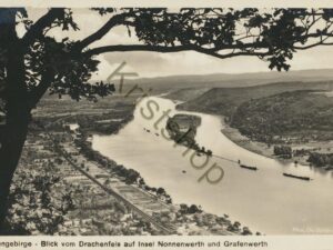 Siebengebirge - Blick vom Drachenfels auf Insel Nonnenwerth [010-2849