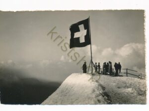 Die Schweizerfahne auf dem Jungfraujoch [010-3454