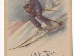 Gute Fahrt ins Neue Jahr - Wintersport - Aquarel [010-3621