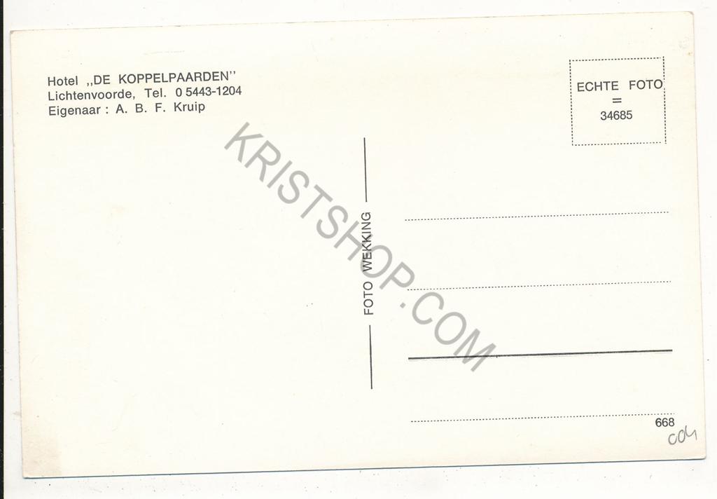 KRST003-5404_1.jpg Lichtenvoorde - Hotel De Koppelpaarden - meerluik - [003-5404 - Afbeelding 2